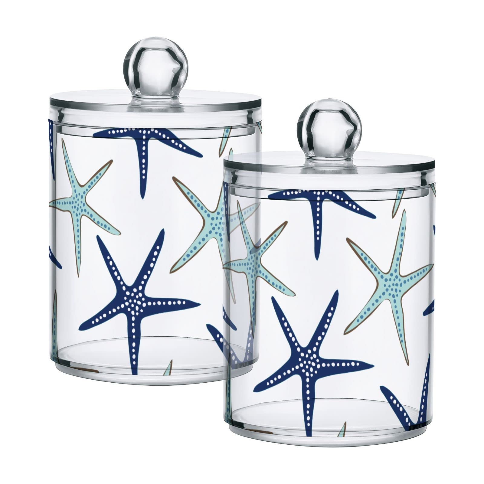 Amazon.com: Bathroom Canister Set of 2, Beach Coastal Starfish
