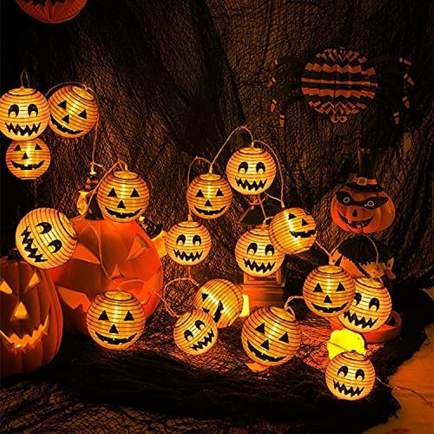 Halloween String Lights Halloween Decorations- 10ft 15 LEDs Halloween Pumpkin Lights Jack-O-Lantern Pumpkin String Lights Battery Powered Halloween Lights for Indoor Outdoor Halloween Party Supplies