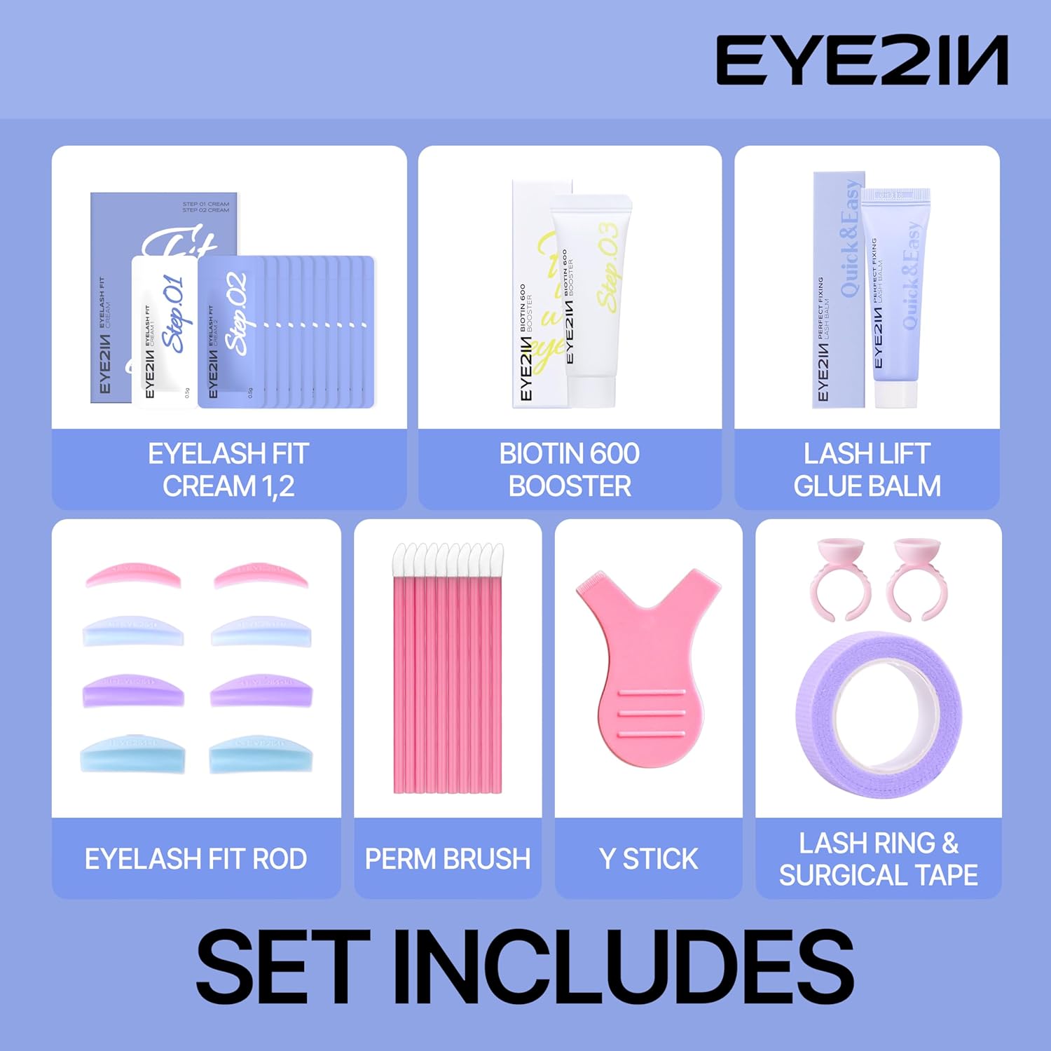 Eyelash Self Perm & Care Kit - 2-in-1 Lash Lift & Brow Lamination Kit, Semi Permanent Eyelash Perm for Long-Lasting Curl & Fuller Brows (10 Applications)