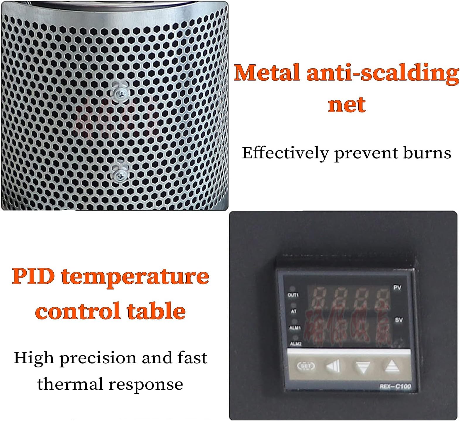 IELSH Automatic Melting Furnace Electric Gold Melting Furnace, Digital Metal Smelting Furnace Machine with Mesh Guard and armrest, Precise PID Temperature Control, 1600W(Size:2KG)