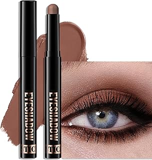 Cream Matte Eyeshadow Stick, Mocha Brown Eye Shadow Waterproof Eyeliner Brightener Pencil Crayon Long-Lasting Eye Highlighter Makeup for Women Easy to Use High Pigmented