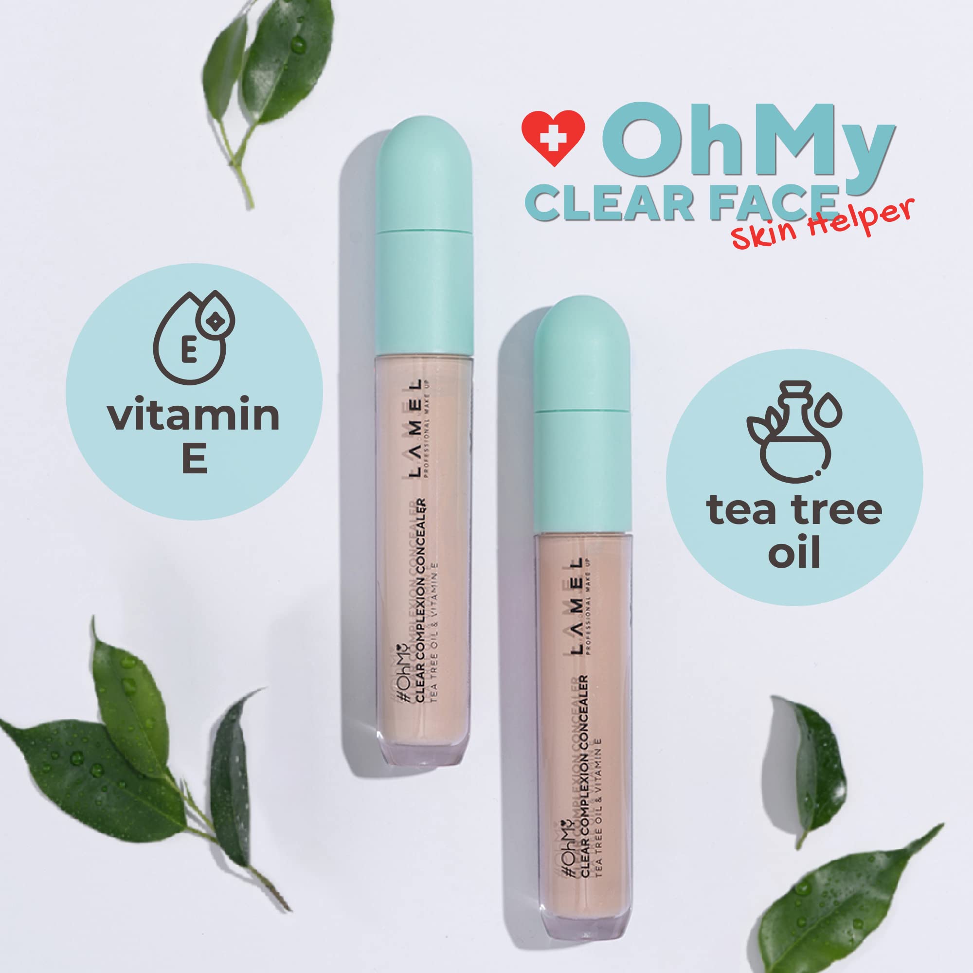 Lamel OH My Clear Face Concealer 401-Light Beige Creamy Formula Instantly Conceals Imperfections Sweat and Water Resistant Smooth Natural Finish 7ml 1