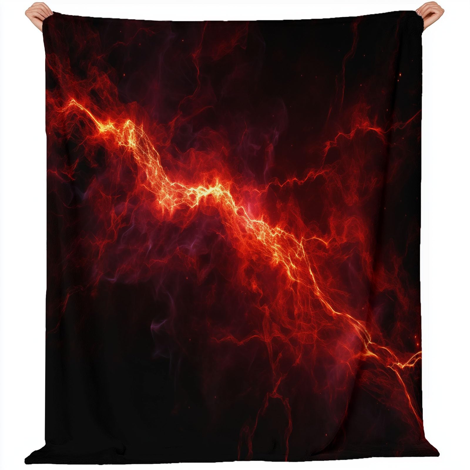 Couverture polaire rouge flamme idéale pour vos soirées cocooning sur le canapé
