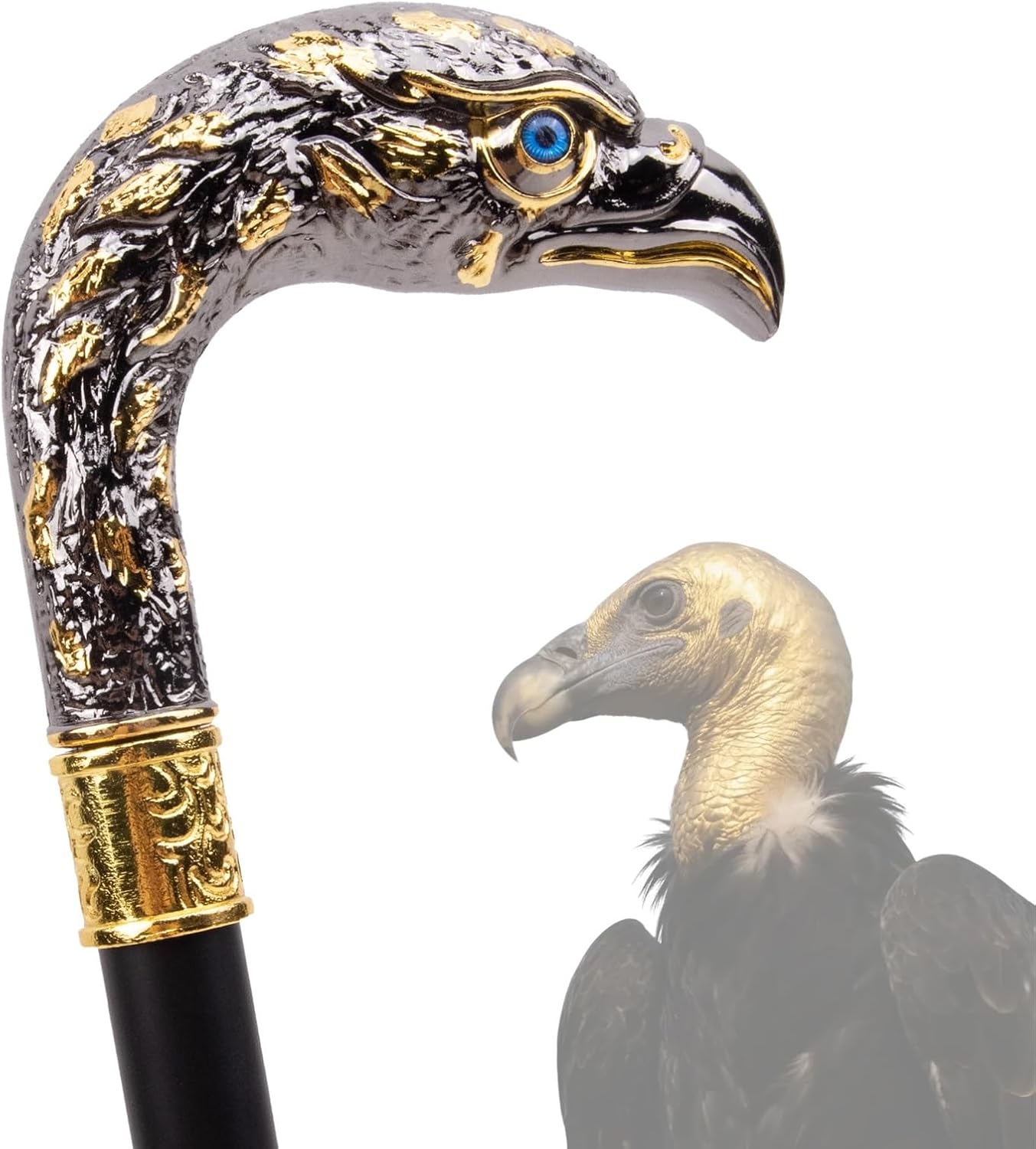 Walking Cane for Men and Women Heavy Duty 500+ Lbs Capacity, Gothic Decorative Ornate Metal Cane with Ergonomic Handle, Walking Stick for Senior