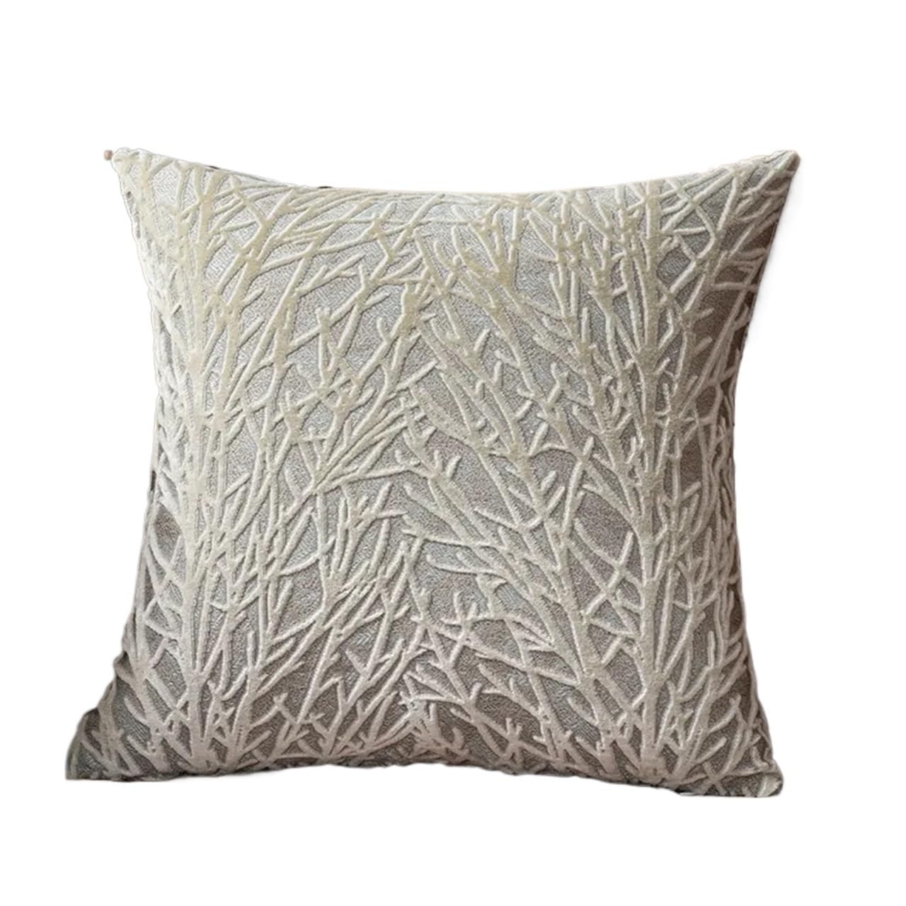 Housse de coussin en chenille douce motif arbre pour une maison chaleureuse