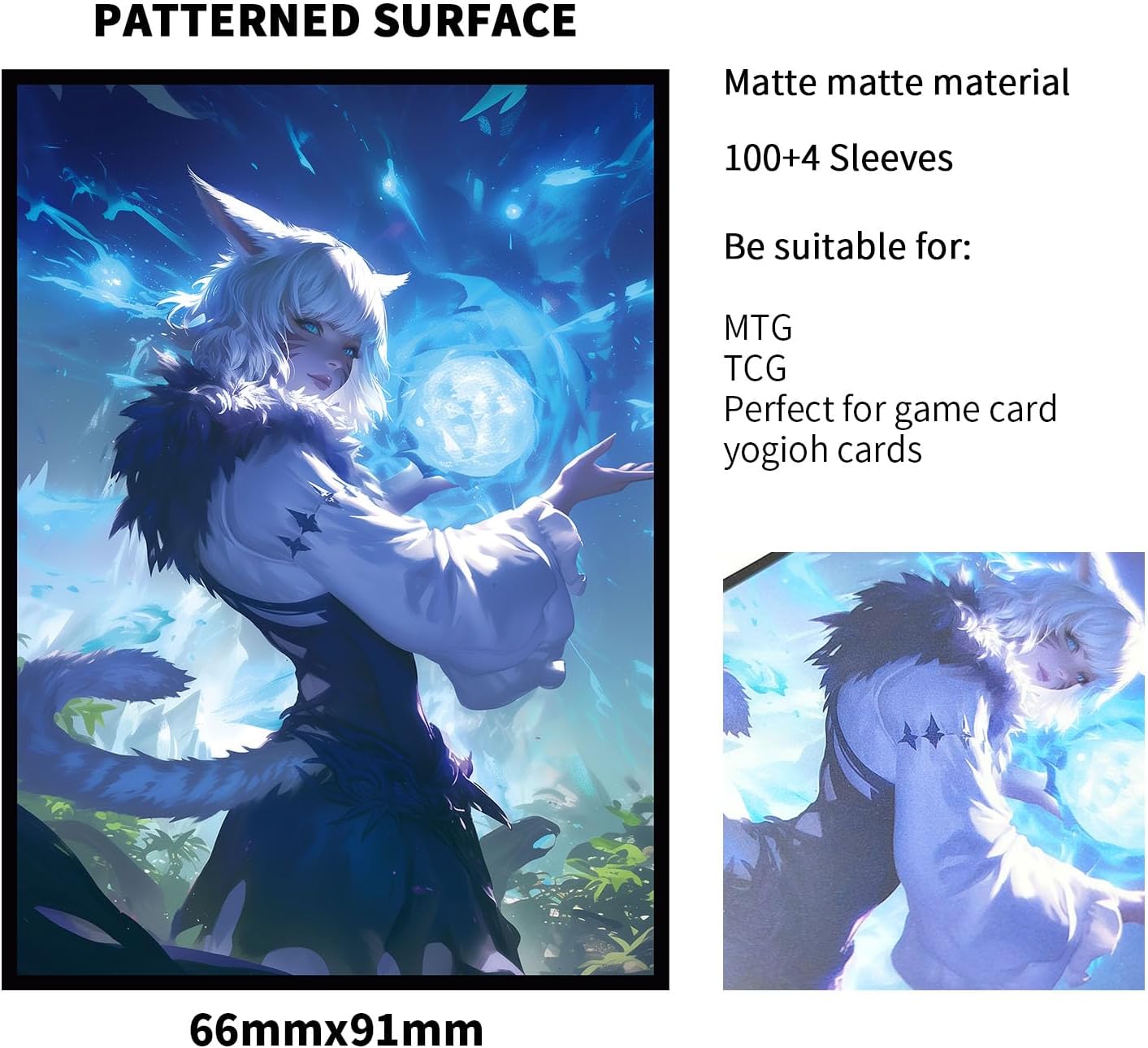 100 Card Sleeves 66x91mm Compatible with MTG (Art - Wizard)