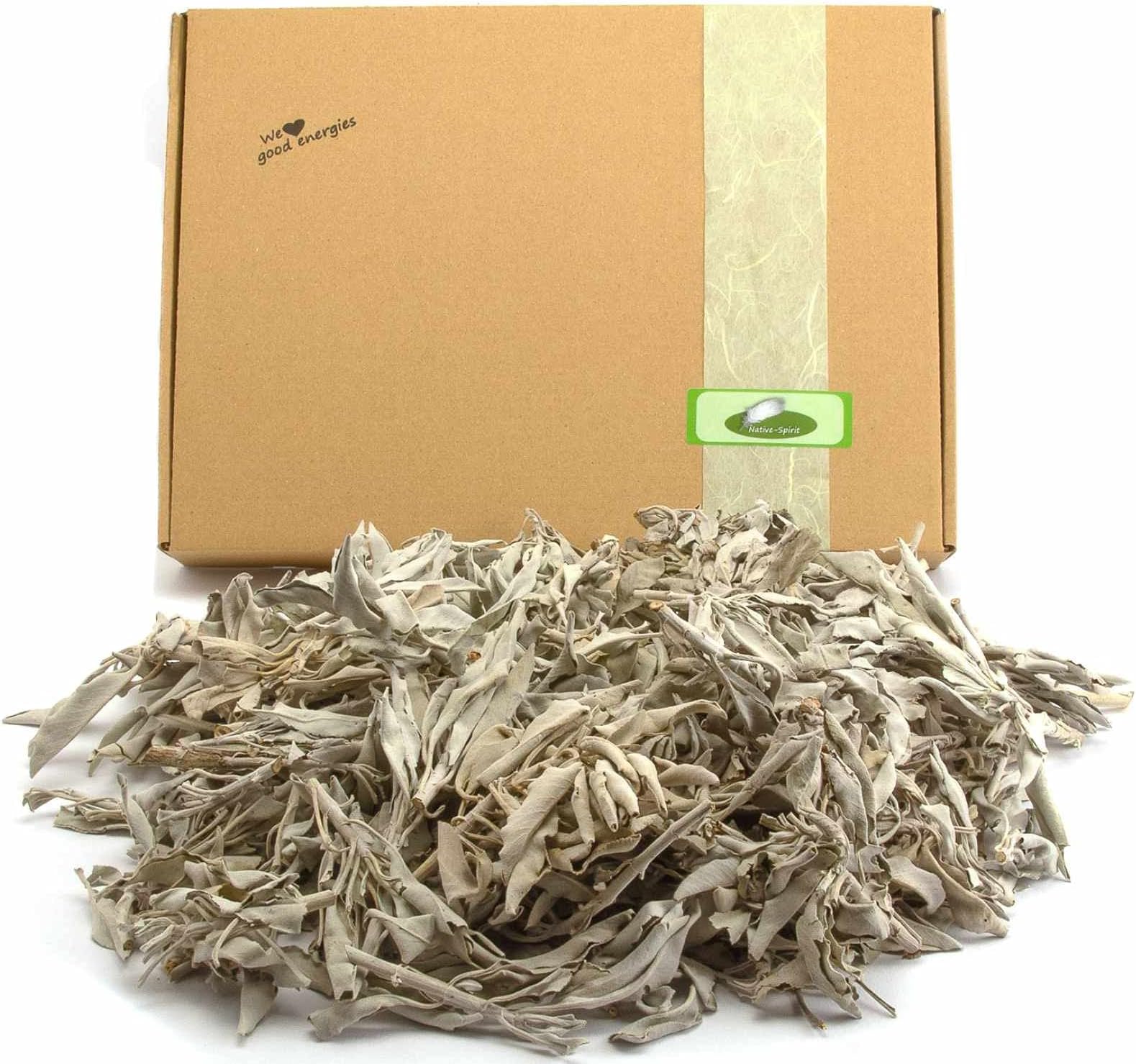 Big Box: 200gr White Sage Native Spirit® Cluster sage Quality, salvia apiana, Fresh from California, harvested and Treated with Care, Comes in a enironment Friendly & Stable Carton Box.