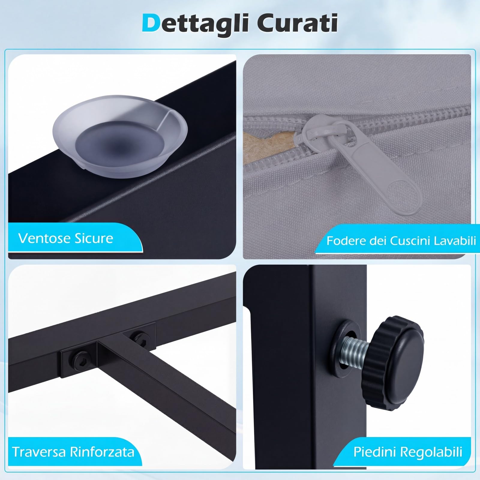 COSTWAY Set Salotto da Giardino a 4 Pezzi, Divanetto in Rattan con 2 Poltrone Ergonomiche e Tavolino con Piano in Vetro Temperato, Set Mobili da Esterno con Cuscini per Balcone e Patio (Grigio)