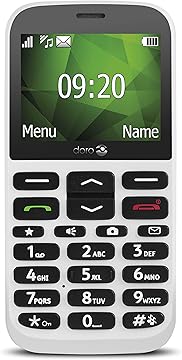 Doro 1370 Unlocked 2G Easy to Use Mobile Phone for Seniors with Wide Colour Display 3 MP Camera and SOS Button White 