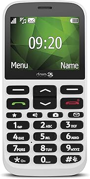 Doro 1370 Unlocked 2G Easy to Use Mobile Phone for Seniors with Wide Colour Display 3 MP Camera and SOS Button White 