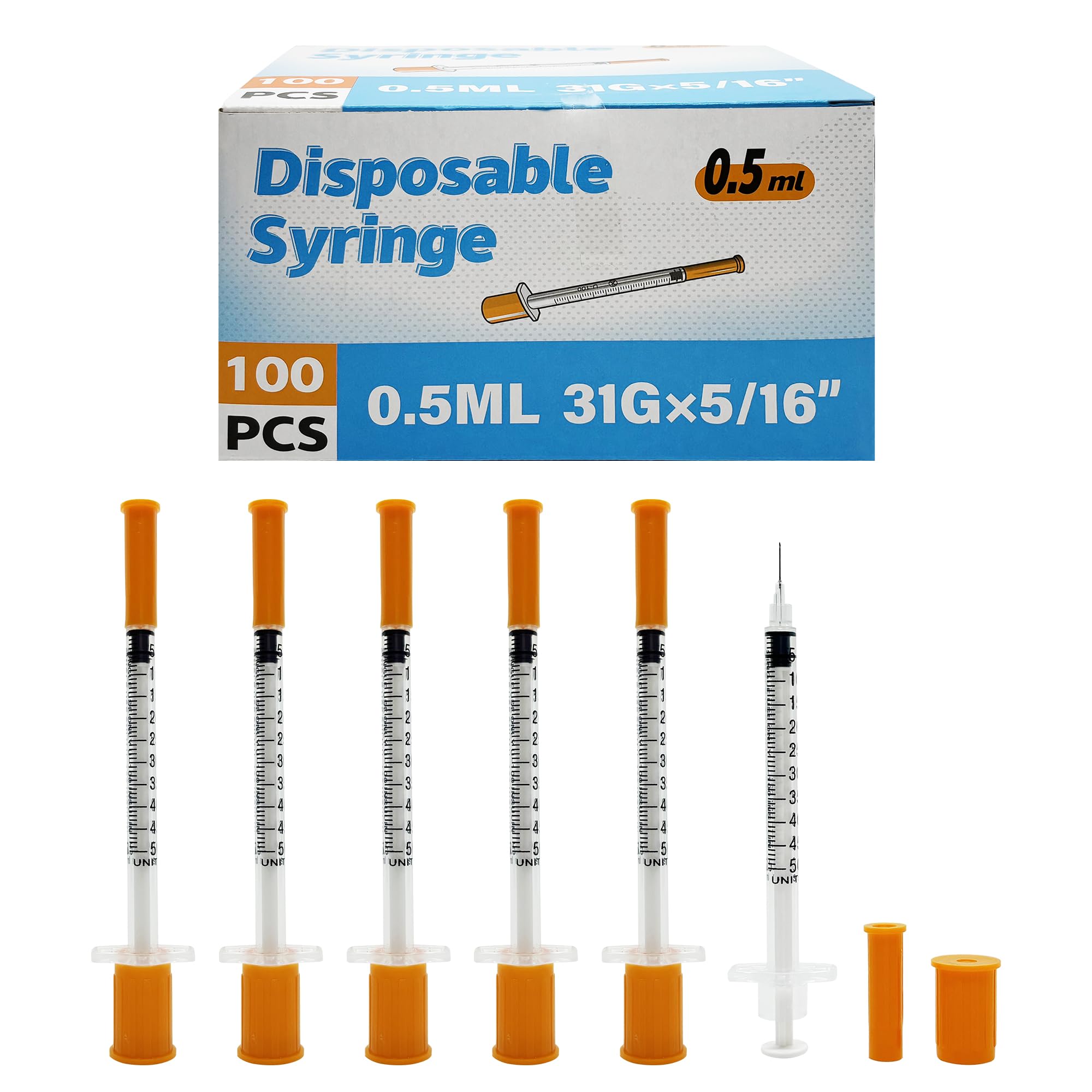 100 Pack 1mL Syringes, 31G 8mm, Individually Wrapped — Amazon image 8