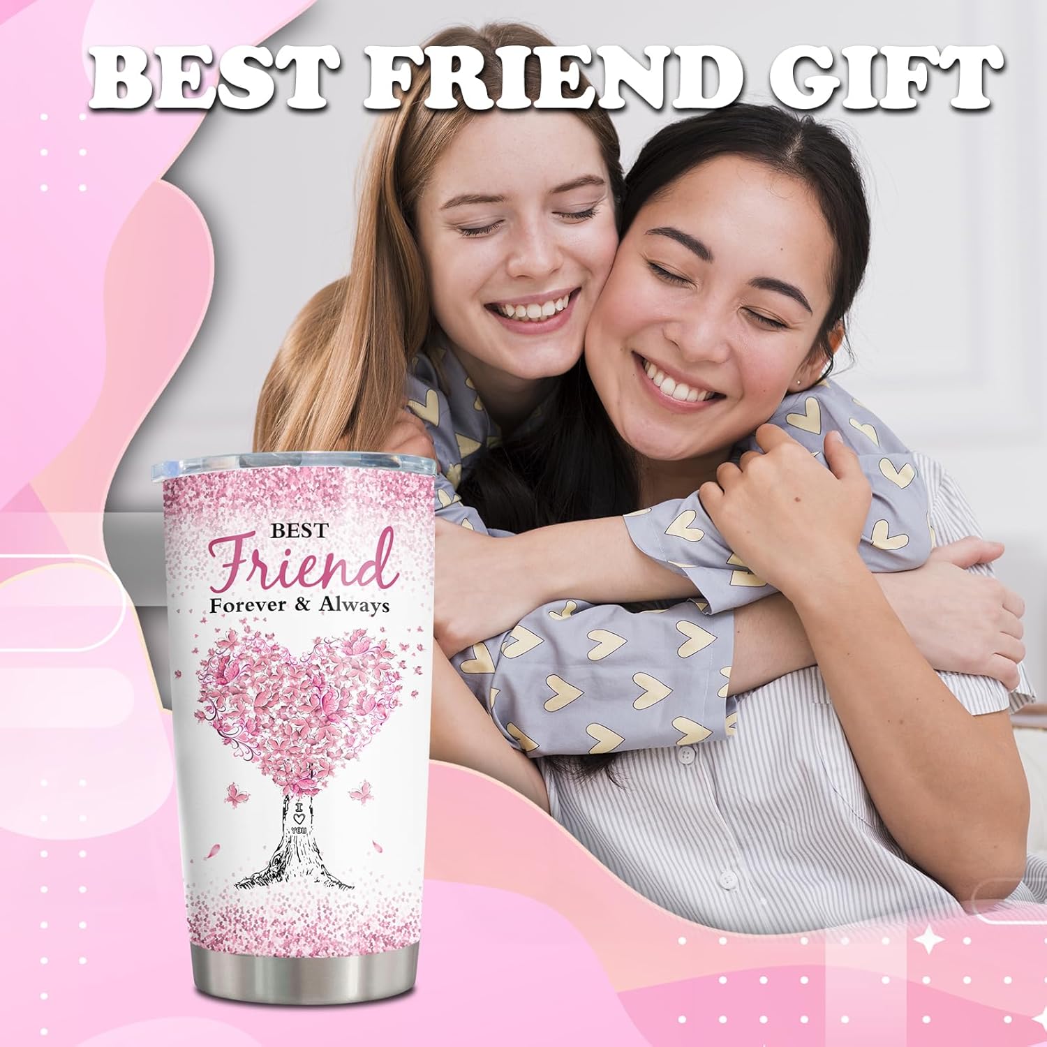 ZANIION Best Friend Birthday Tumbler 20oz - Unique Gift for Women, Friendship Coffee Cup for Bestie Female, Long Distance Present Ideas - Image 8