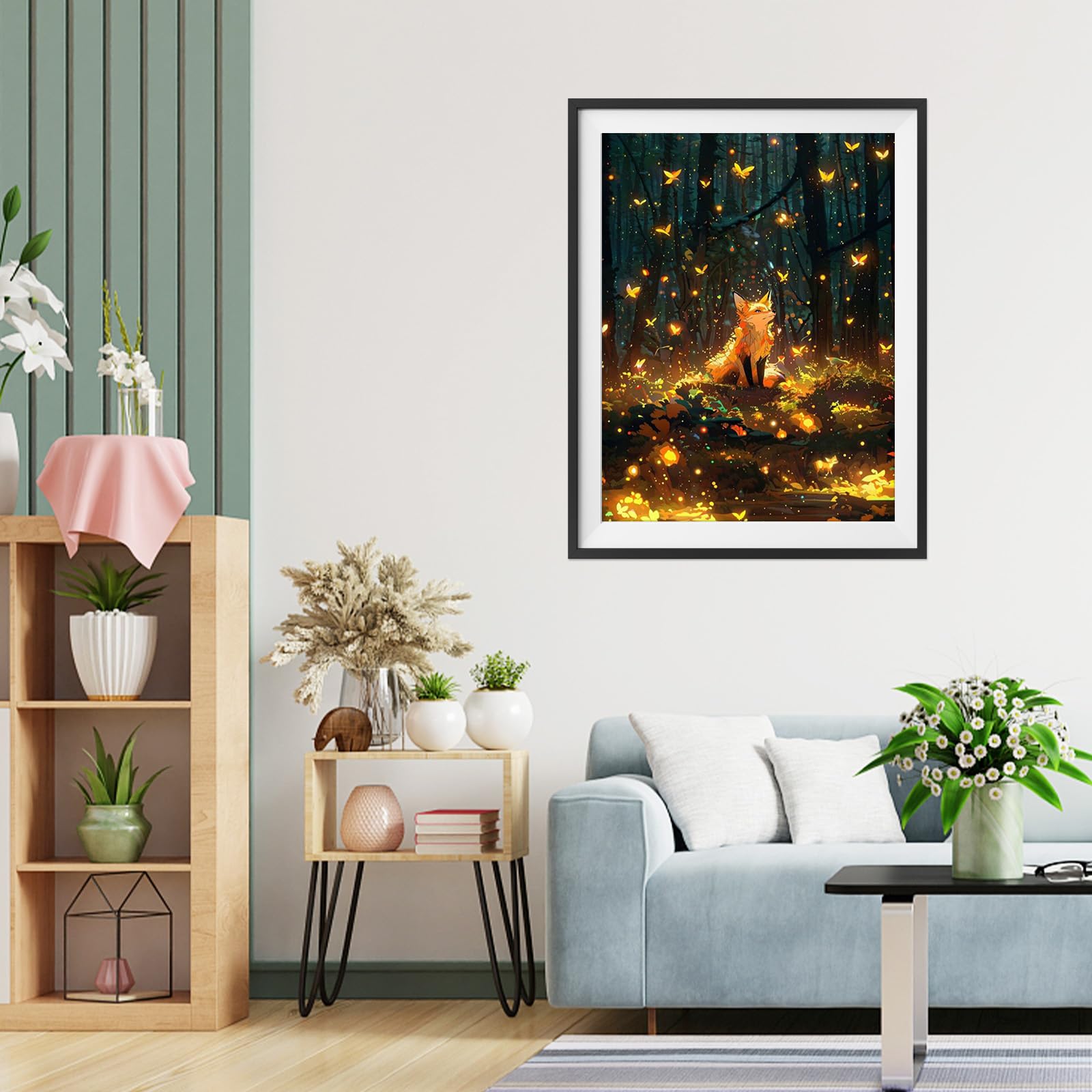 TOSTOG Diamond Painting Kit Completo,5D DIY Scoiattolo e Fuochi D'Artificio Rotondo Diamond Art Kit per Adulti e Principianti,Ricamo a Punto Croce Painting Pittura Decorazione Casa 30x40cm