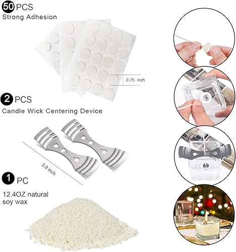 Miniatura 4 de Kit de suministros para hacer velas, herramientas de bricolaje para hacer velas que incluyen olla para derretir cera, adhesivos, soporte de 3