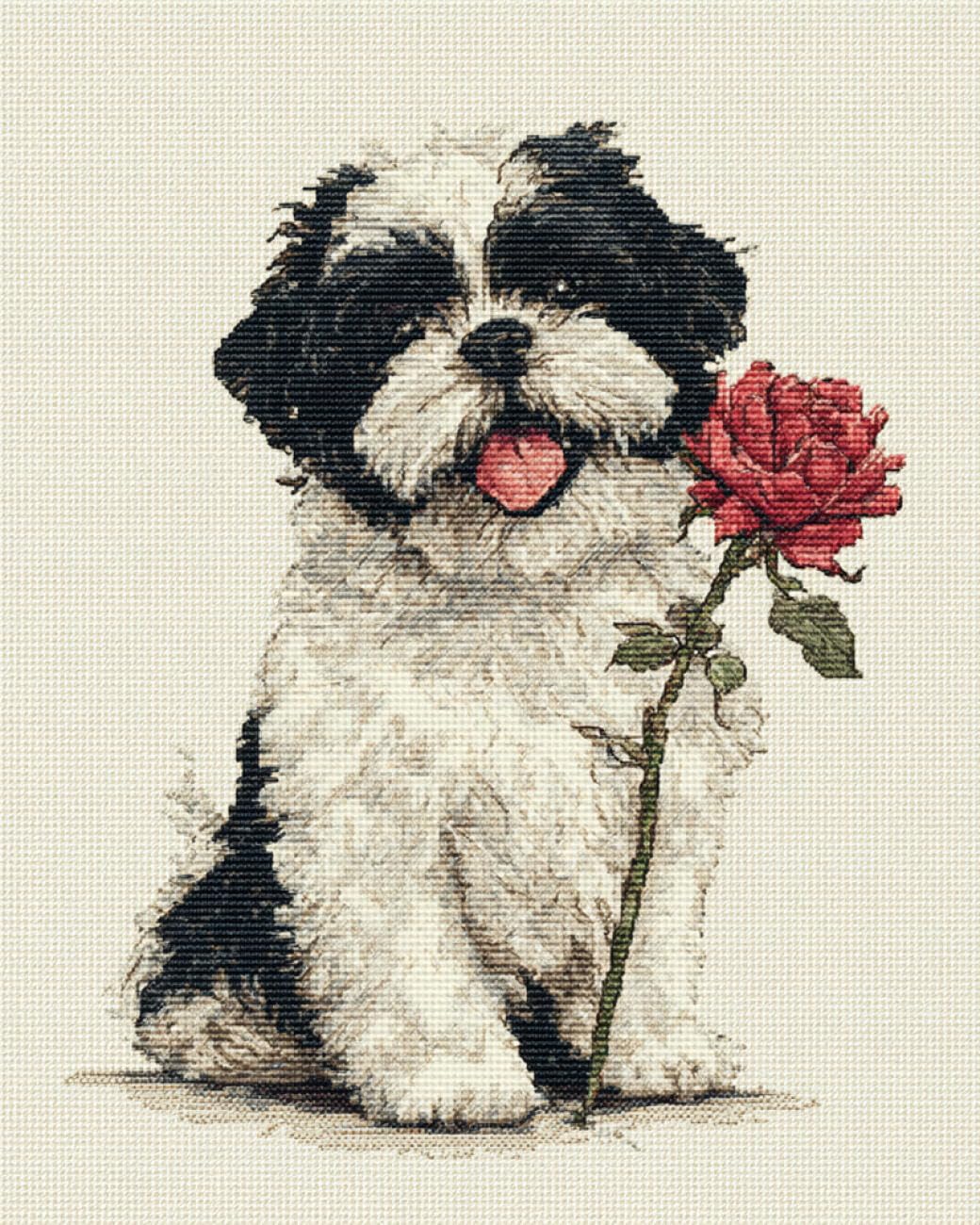 AxiangziK DIY Embroidery Kit Cartoon Dog 11CT 50x70cm