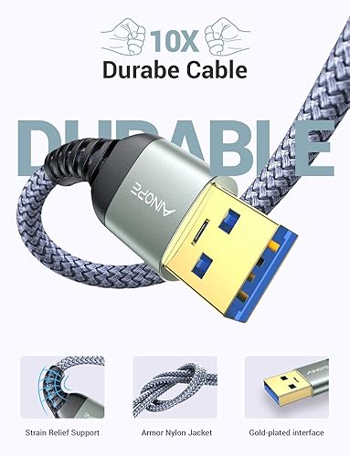 Vista 74 de AINOPE Cable USB a USB, cable USB 3.0 A a A macho a macho [nunca se rompe], cable tipo A de doble extremo compatible con cajas de disco duro, KVM