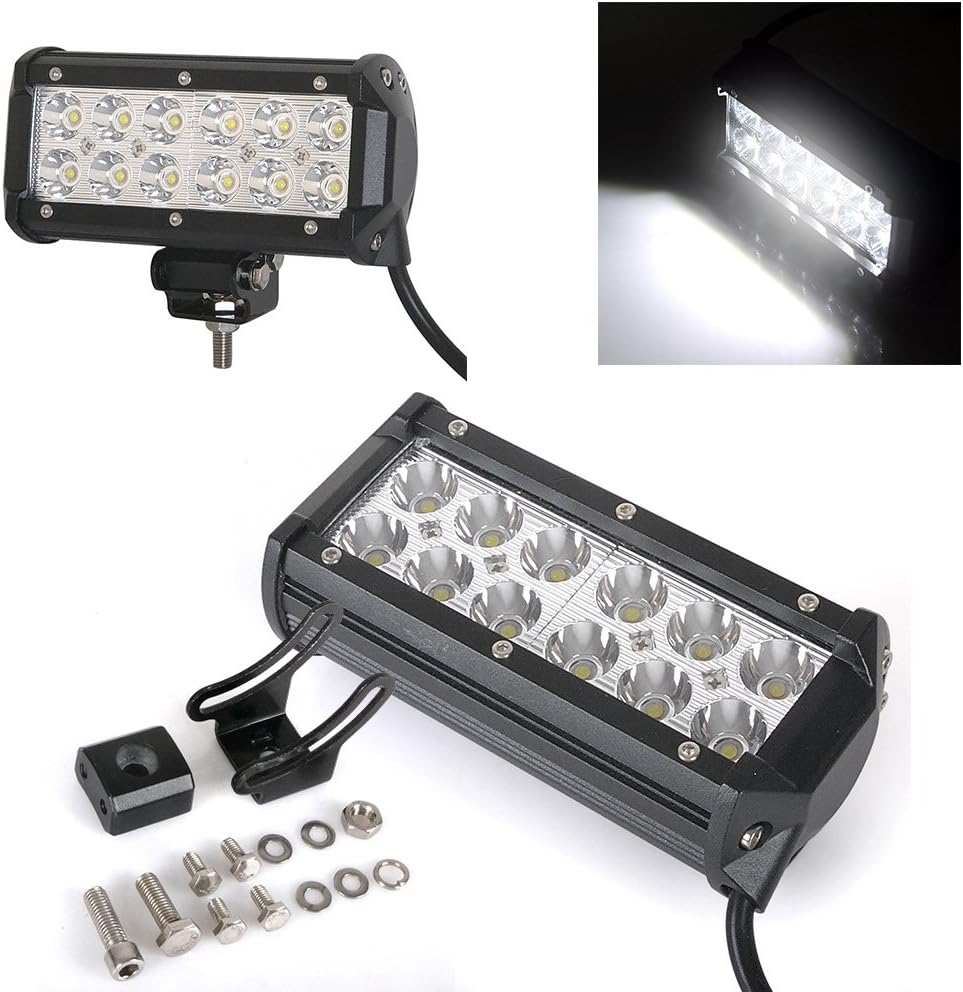 2 X 6.5 Inch 36W CREE LED Light Bar Flood Driving Work Lamp Offroad Spot Beam for Car Truck SUV Boat UTE 4WD