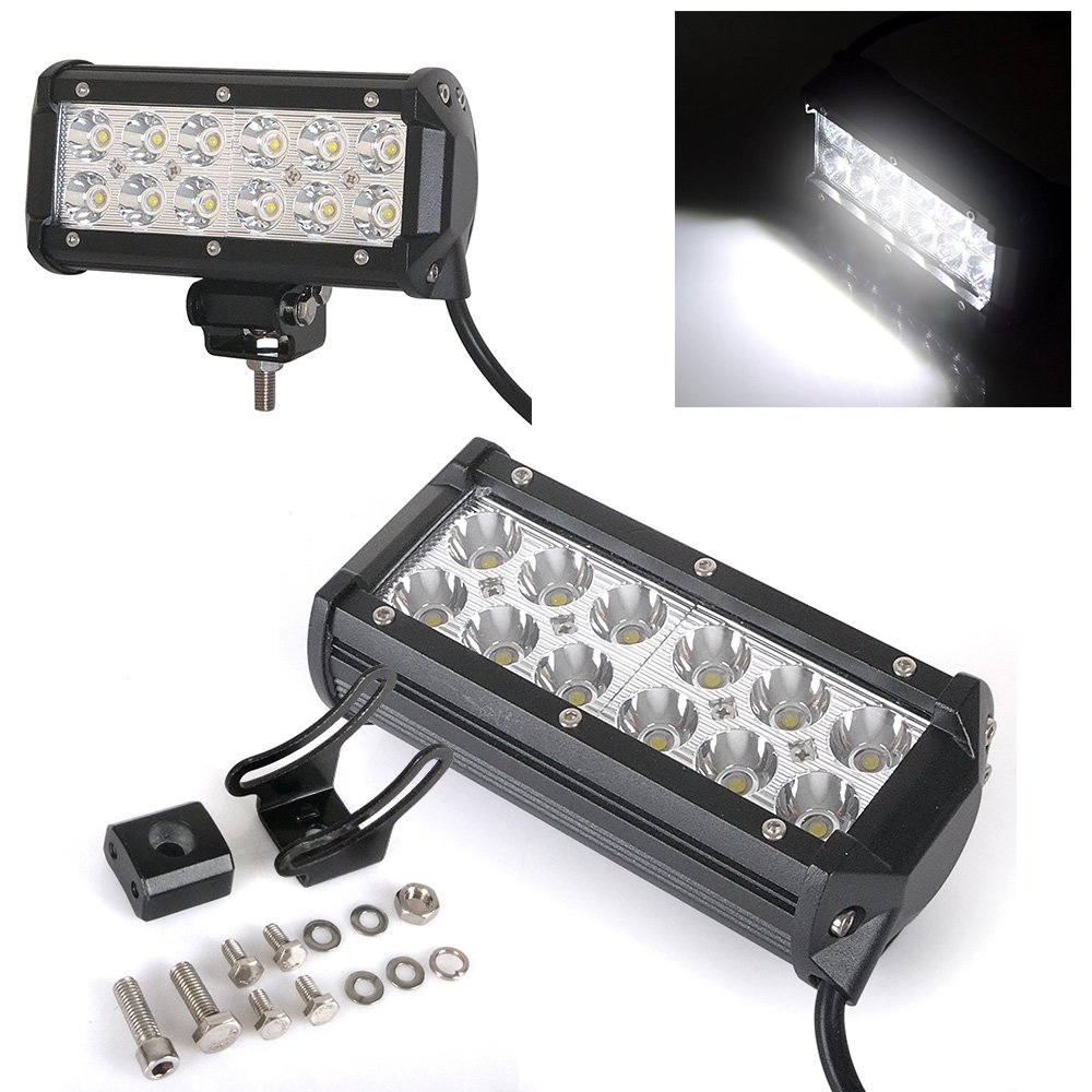 2 X 6.5 Inch 36W CREE LED Light Bar Flood Driving Work Lamp Offroad Spot Beam for Car Truck SUV Boat UTE 4WD