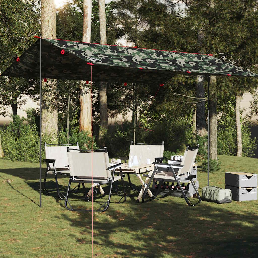 Telo da campeggio mimetico 406 x 306 cm impermeabile esterno | Tenda di protezione solare per giardino, campeggio, escursionismo, amaca