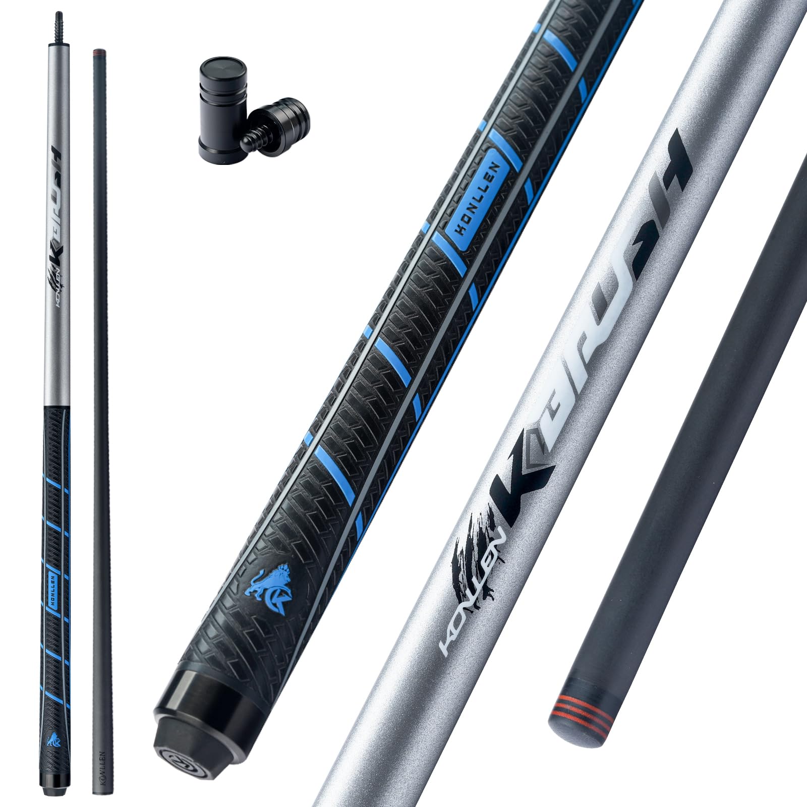 KONLLEN Heavy Hitter Break-Queue, Carbonfaser-Break-Queue mit 12,9 mm Spitze, Punch-Queue, Billard-Pool-Stick (KL-HH Break-Queue, nur 1/2 geteiltes Queue/anderes Queue, 3-teiliges Break-Jump-Queue)