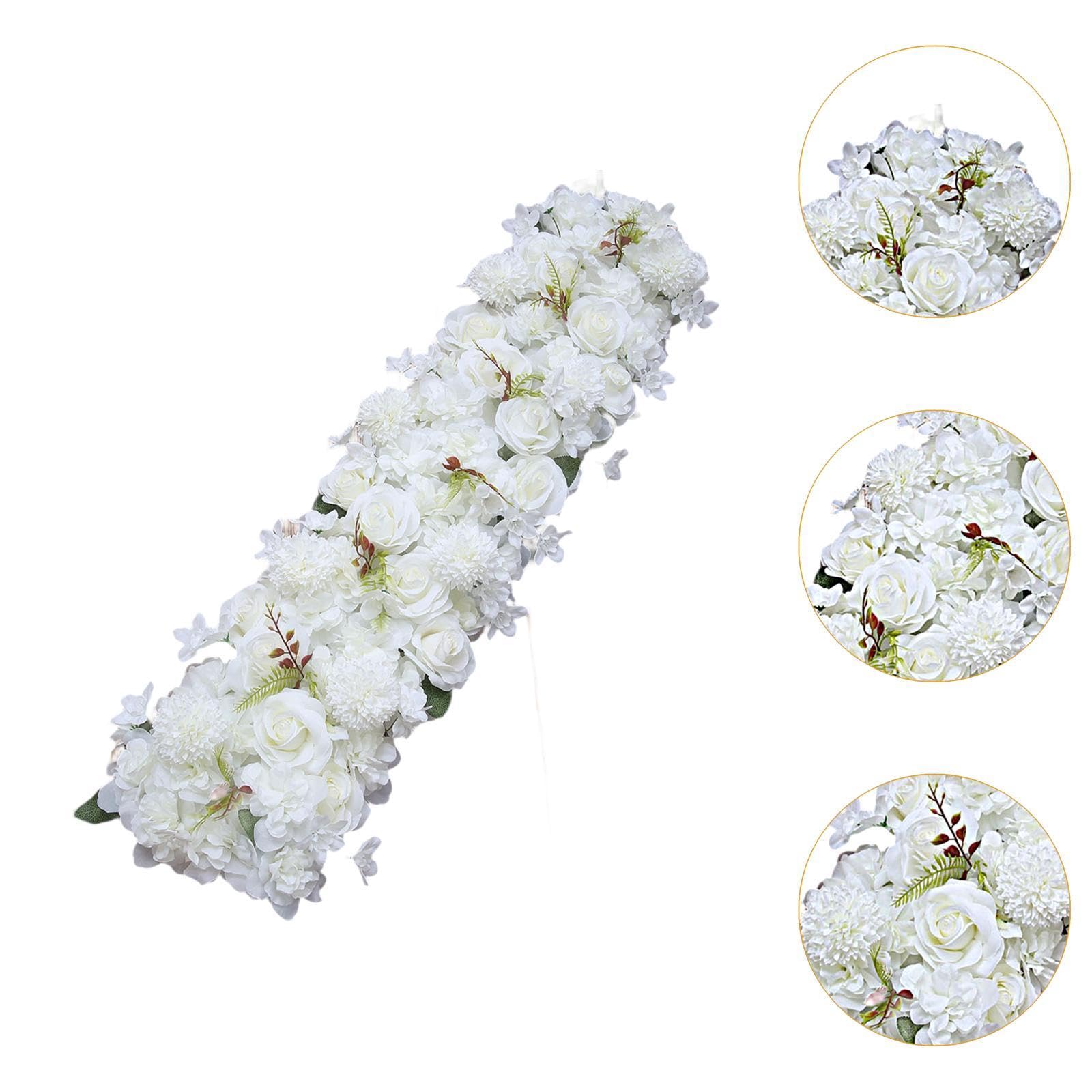 Fiori Artificiali, Fila di Fiori per Porte, Sfondo Floreale, Fila di Fiori 3D, Fiori di Seta per Matrimoni, Banchetti, Feste Romantiche, Casa, Bianco