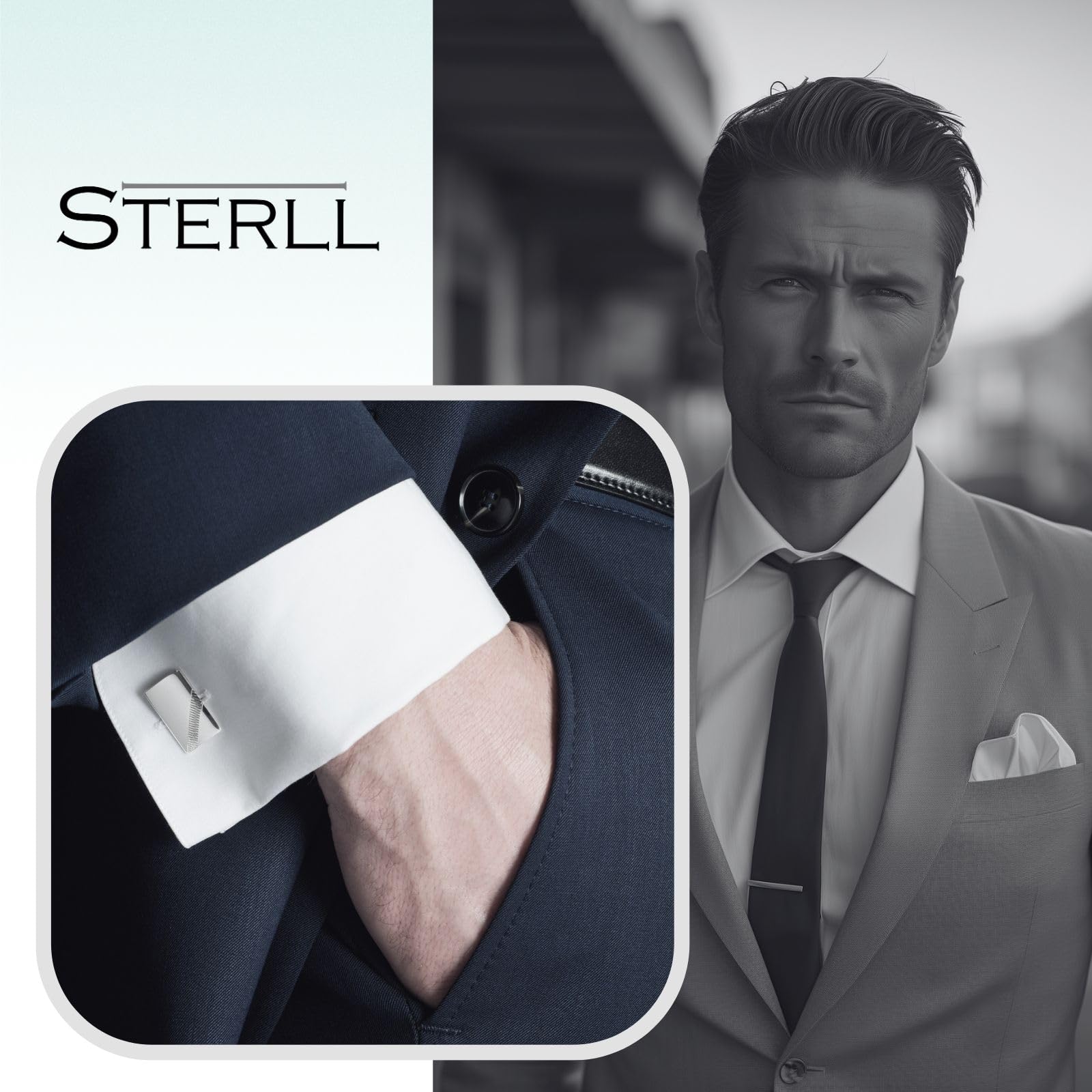 Gemelli Da Uomo In Argento Sterling 925 Con Design Moderno A Zigzag