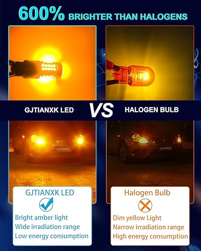 Miniatura 3 de Bombillas LED 7440 para luces direccionales, amarillo ámbar, 2200 K, extremadamente brillantes, CANBUS, sin errores, T20 7440A 7440NA 7441 WY21W,