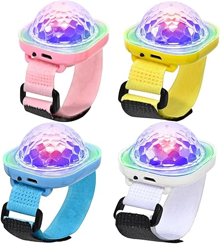Miniatura 1 de ZHIPAI Pulsera de luces LED de discoteca, reloj de luz LED activada por sonido, pulsera USB cargable, luces de ambiente estroboscópico para