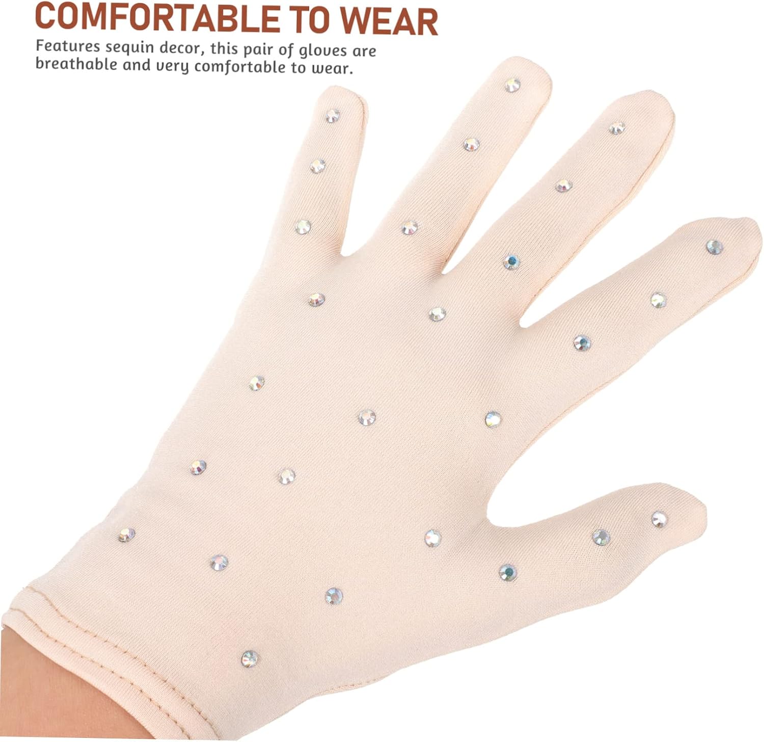 LIOOBO Figure-skating Gloves Girl Dance Gloves Decorative Sequins for Stage Shows