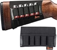 SPIKA Shotgun Shell Holder Buttstock: 12 Gauge 5 Rounds Ammo Holders with Nylon Leather