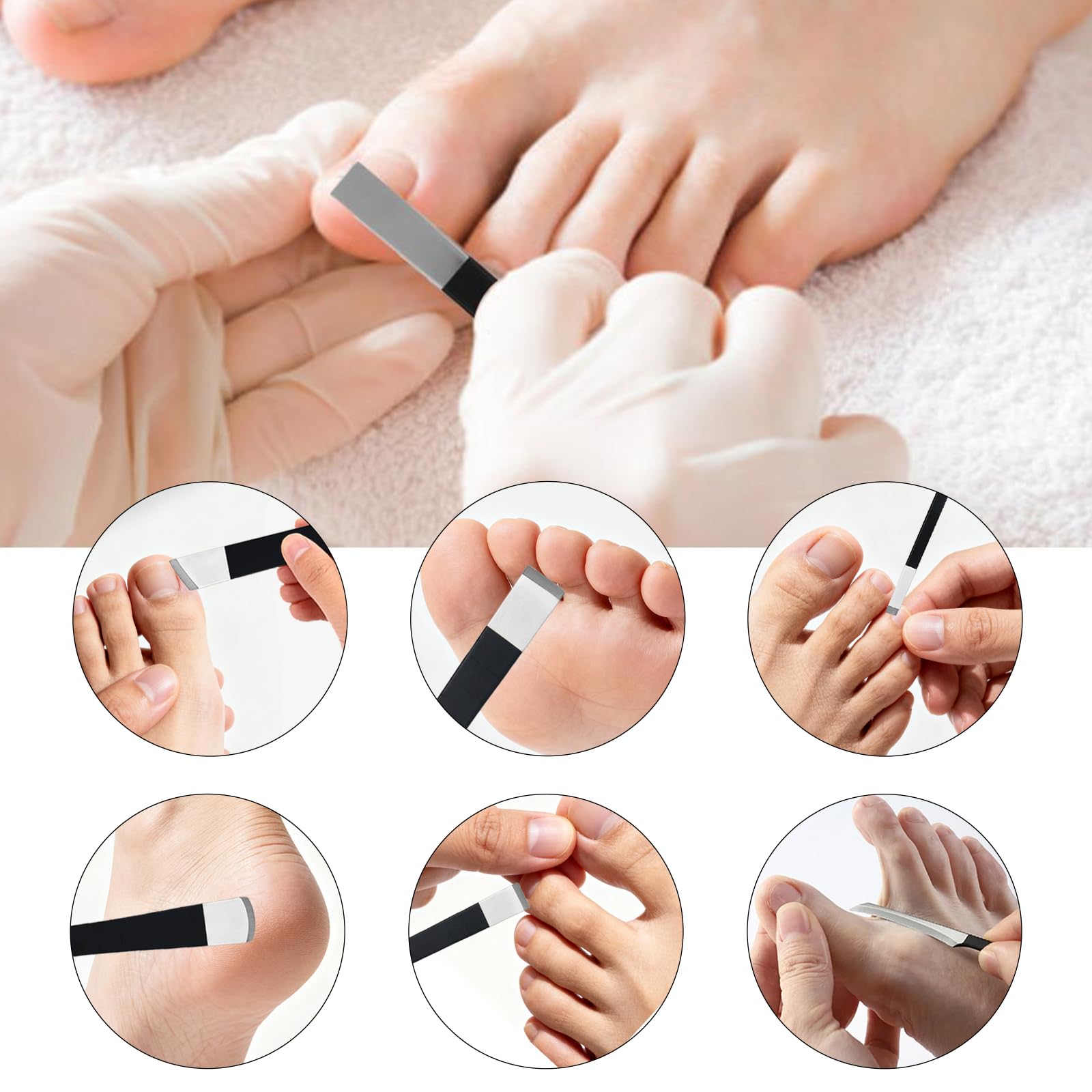 6 Pezzi Bisturi per Pedicure, Kit Pedicure Professionale per Piedi in Acciaio Inox, Set Coltelli da Pedicure con Custodia, Attrezzi Manicure Pedicure per Rimuovere Calli Duroni Pelle Morta Cuticole