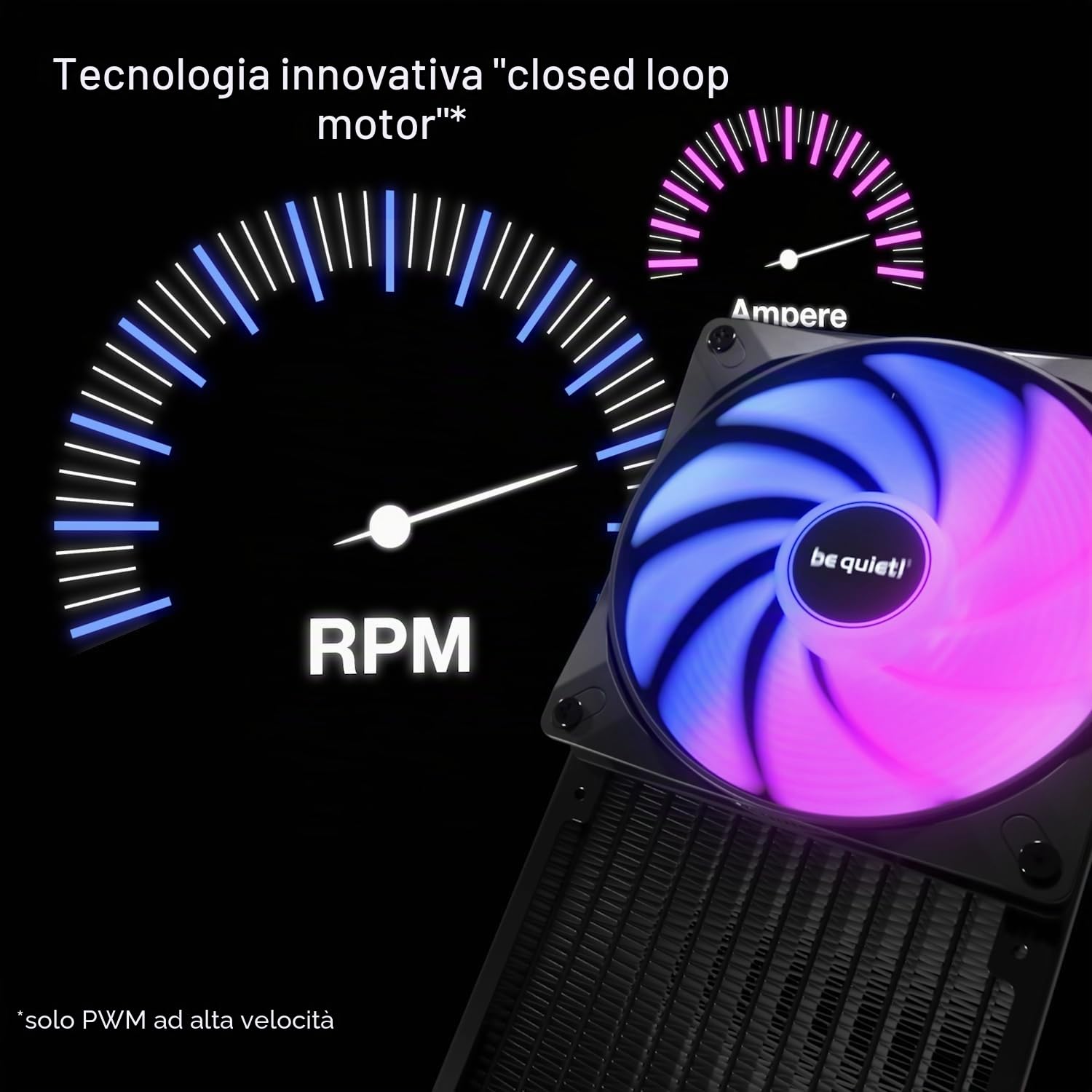 be quiet! Light Wings LX 120mm PWM high-speed Triple Pack, 3 ventole incluse, mozzo illuminato, tanti colori e modalità, pale ottimizzate per elevata pressione statica, collegamento a cascata