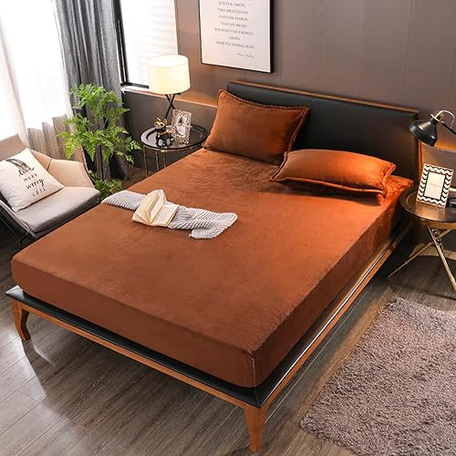 Miniatura 2 de Sábana bajera de franela tamaño individual XL, sábana bajera de terciopelo de felpa ultra suave y mullida con bolsillo profundo de 15 pulgadas,