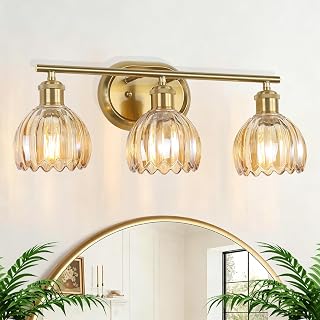 3-Light Bathroom Light Fixture Gold Vanity Lights for Bathroom