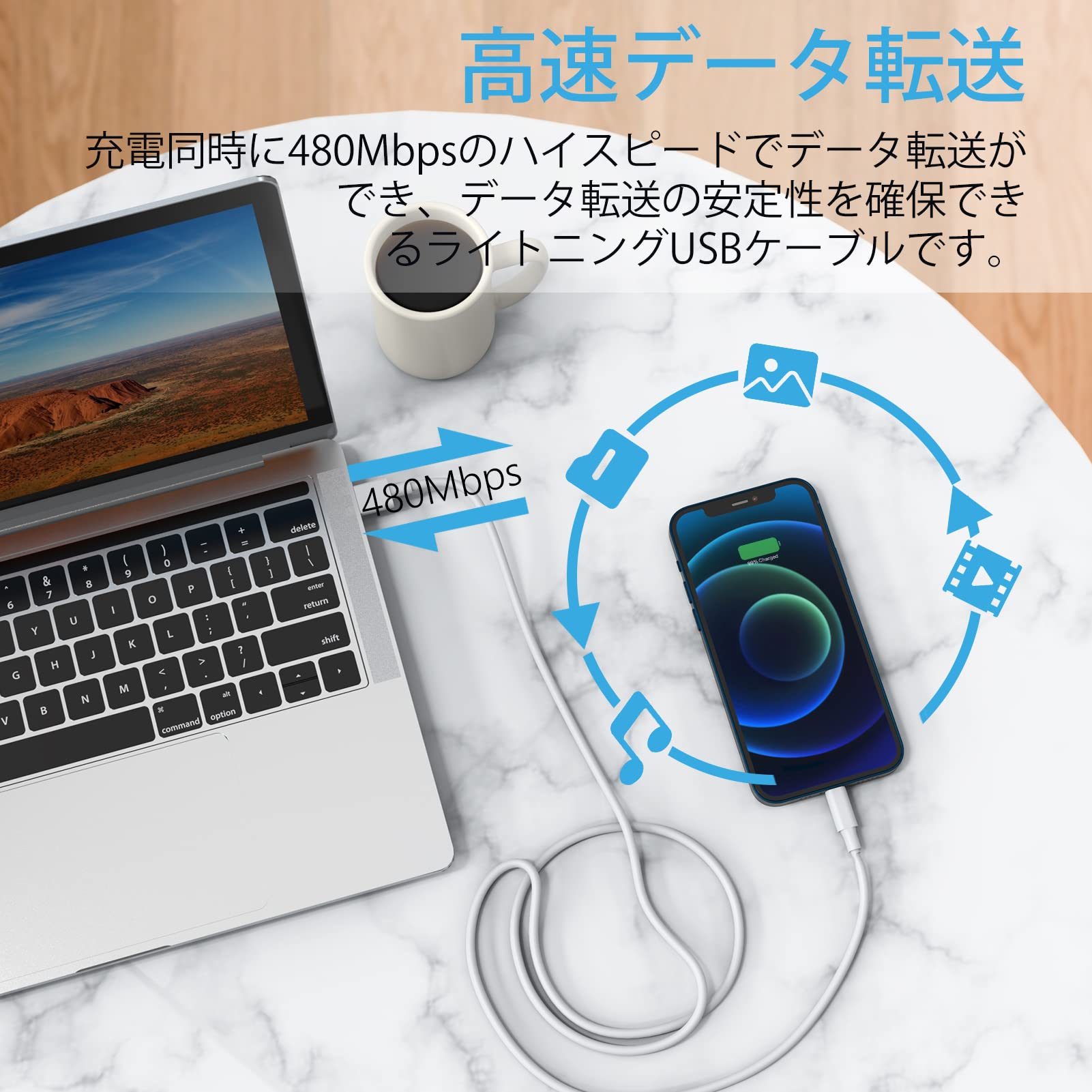 Amazon.co.jp: MFi認証 iPhone 充電ケーブル 純正 1.5M