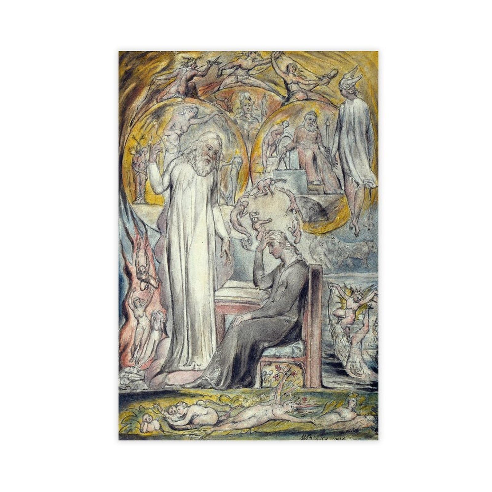 WCYB William Blake - The Spirit of Plato Posters Prints Canvas Deco Paintings Wall Art Unframe 24" L X 36" W