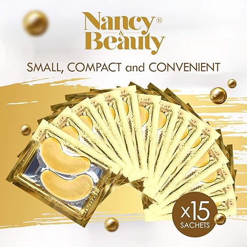 Miniatura 8 de Parches para debajo de los ojos, máscara de oro de 24 quilates, máscara de tratamiento para ojeras debajo de los ojos, tratamiento antiarrugas para