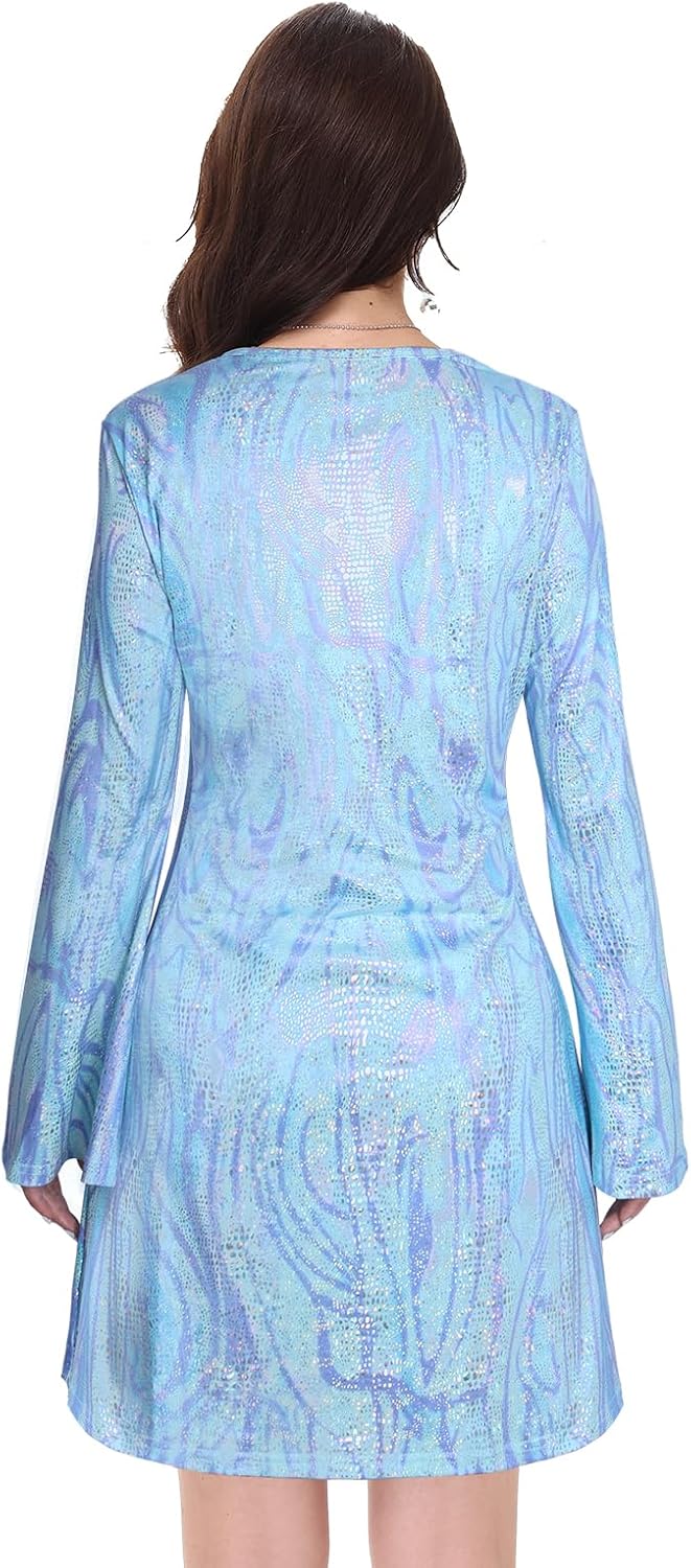 70s Disco Outfit Women - Vintage Sequin Go Go Dance Dress Costume - Shiny Disco Dress for 70's Theme Parties - Image 6