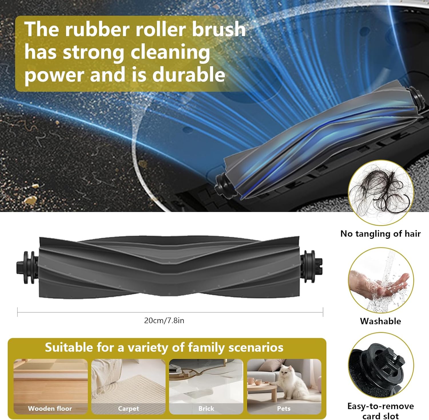 L20 Ultra/L20 Ultra Complete/L30 Ultra/L30 Ultra Complete Replacement Parts for Dreame Vacuum Cleaner, Accessory Kit: 2 Main Brushes, 6 Side Brushes, 4 HEPA Filters, 6 Dust Bags, 8 Wipes-Yivy 28PCS