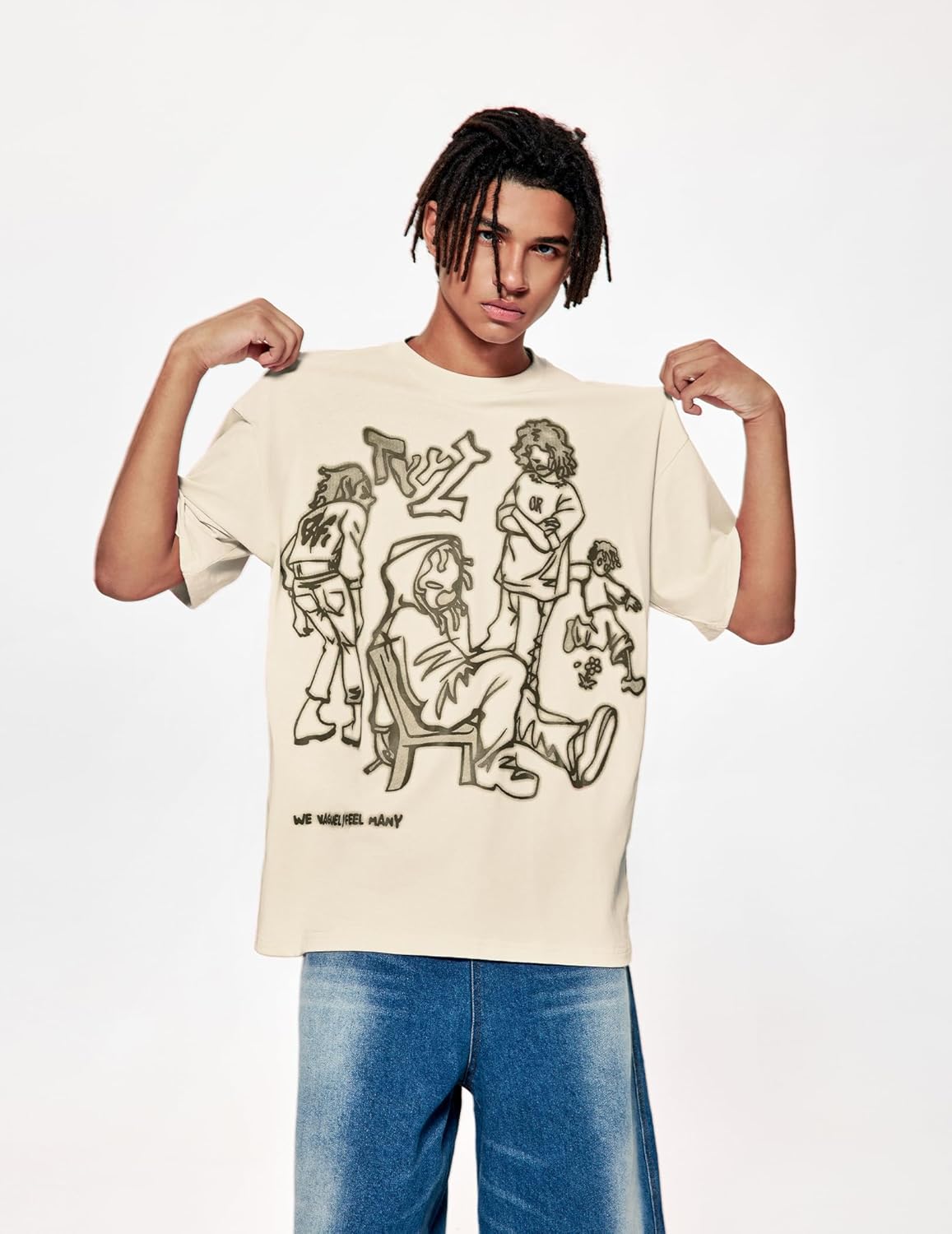 Vamtac Oversized Graphic Tees Y2k Vintage Tops for Men Streetwear Cotton T Shirts - Image 4