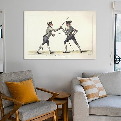 Miniatura 6 de Póster de pared Art Deco de esgrima deportiva vintage, arte de pared de museo de esgrima, un regalo para entusiastas de la esgrima (impresiones