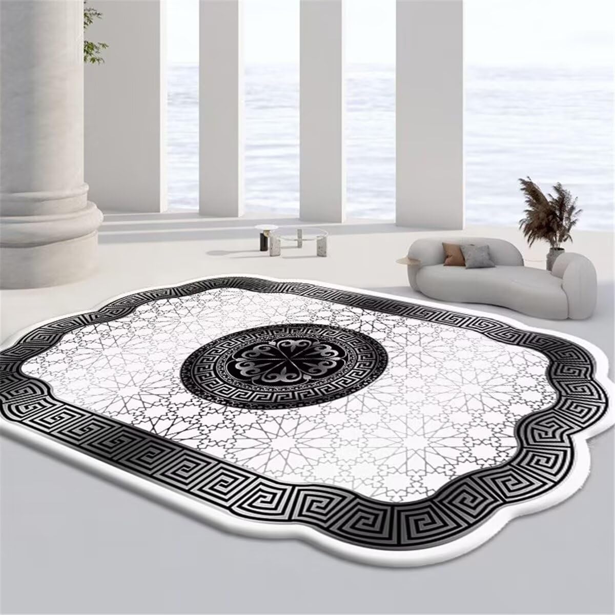 Tapis de chambre résistant à l'usure design géométrique 200X260CM