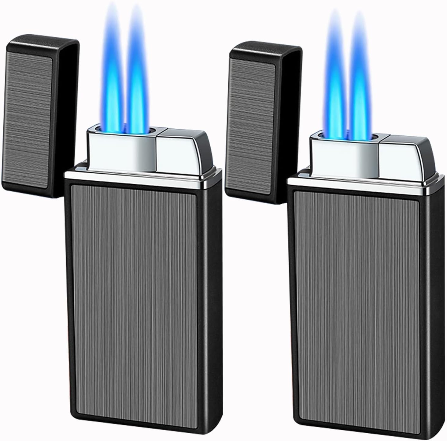 Jet Torch Lighter, 2 Pack of Jet Flame Lighter Refillable Gas Butane