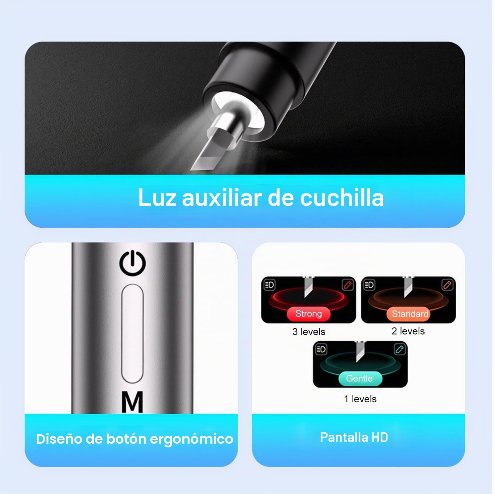 CCYLEZ Cortador Ultrasónico, 40 KHz, 3 Velocidades Ajustables con Punta de Hoja de Aleación, Cuchillo Ultrasónico, para Impresión 3D, Cuero de Fibra de Carbono PCB de Plexiglás (FS-S1)