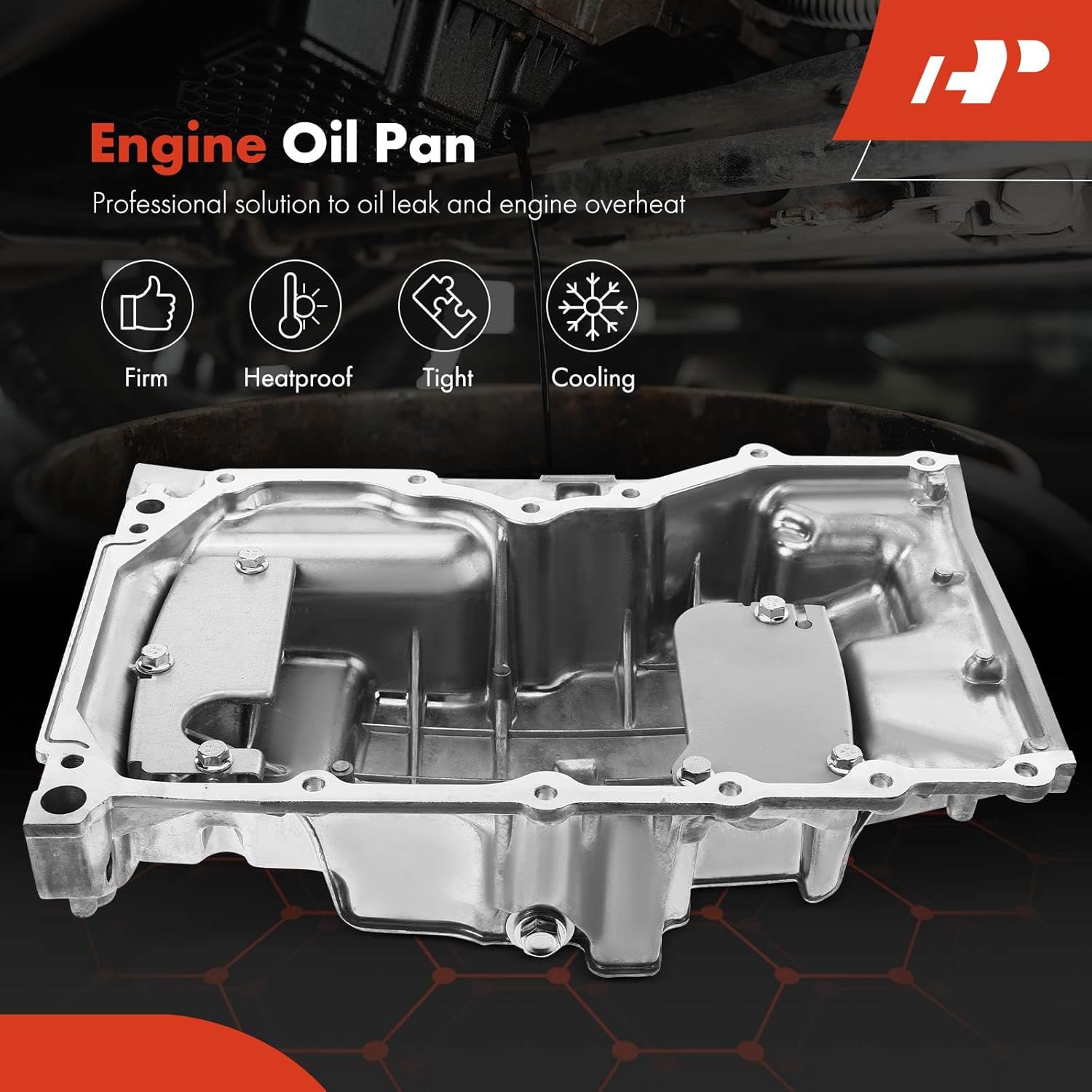 A-Premium Engine Oil Pan Sump with Drain Plug Compatible with Ford Fusion 2006-2010 & Mercury Milan 2006-2009, 2.3L