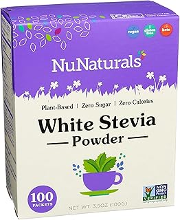 Sponsored Ad - NuNaturals White Stevia Powder Packets, Single-Serve, Zero Calorie Sugar Substitute, 100 count