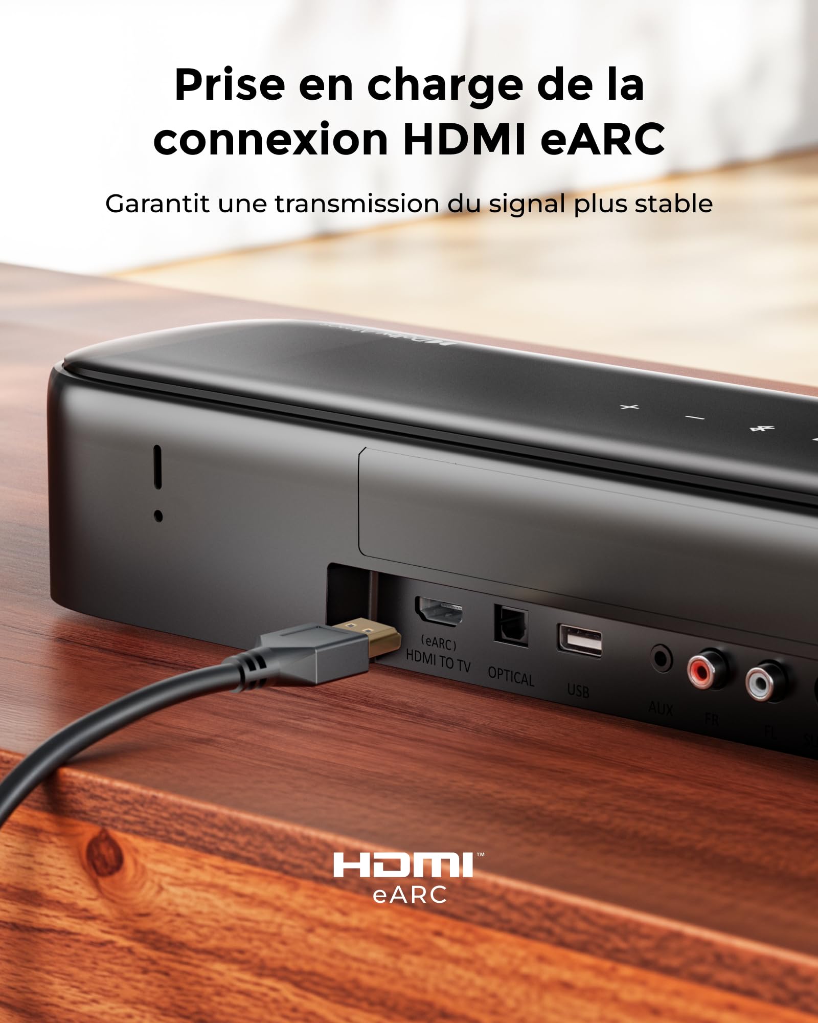 ULTIMEA 7.1 Canaux Barre de Son avec Dolby Atmos, Système de Son Surround avec 4 Haut-parleurs Surround, Barre de Son TV avec APP, Soundbar avec Caisson de Basses pour Home Cinéma, HDMI eARC, Aura A60