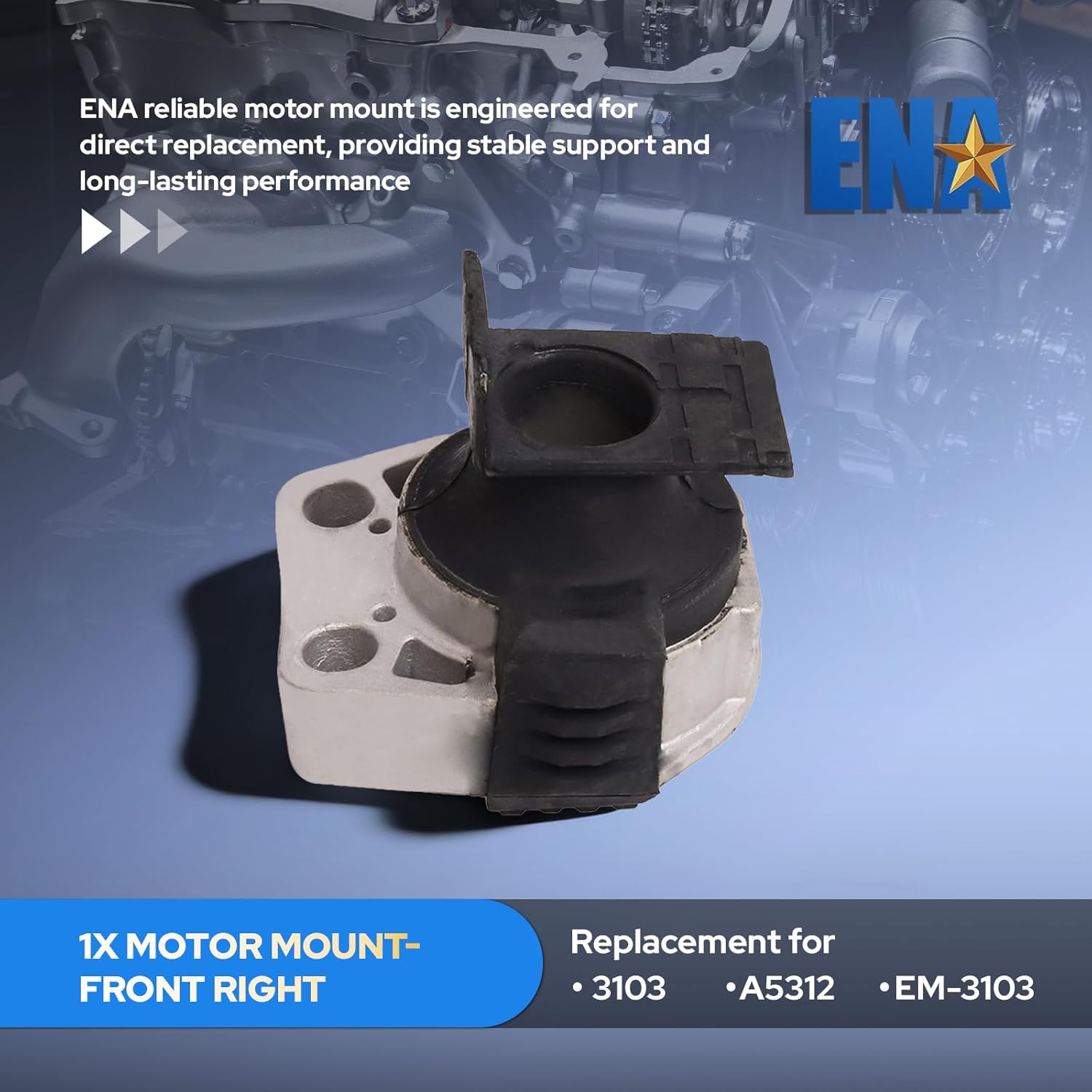 ENA Engine Motor and Trans Mount Set of 3 Compatible with Ford 2008 2009 2010 2011 Focus 2.0L Replacement for A5312 A5322 A2986