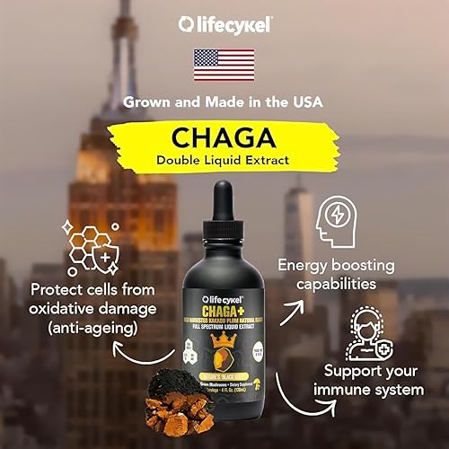 Miniatura 5 de LIFE CYKEL Extracto de hongo Chaga con ciruela Kakadu, hongos 100% orgánicos, suplemento de apoyo inmunológico, altos antioxidantes, vitamina C,