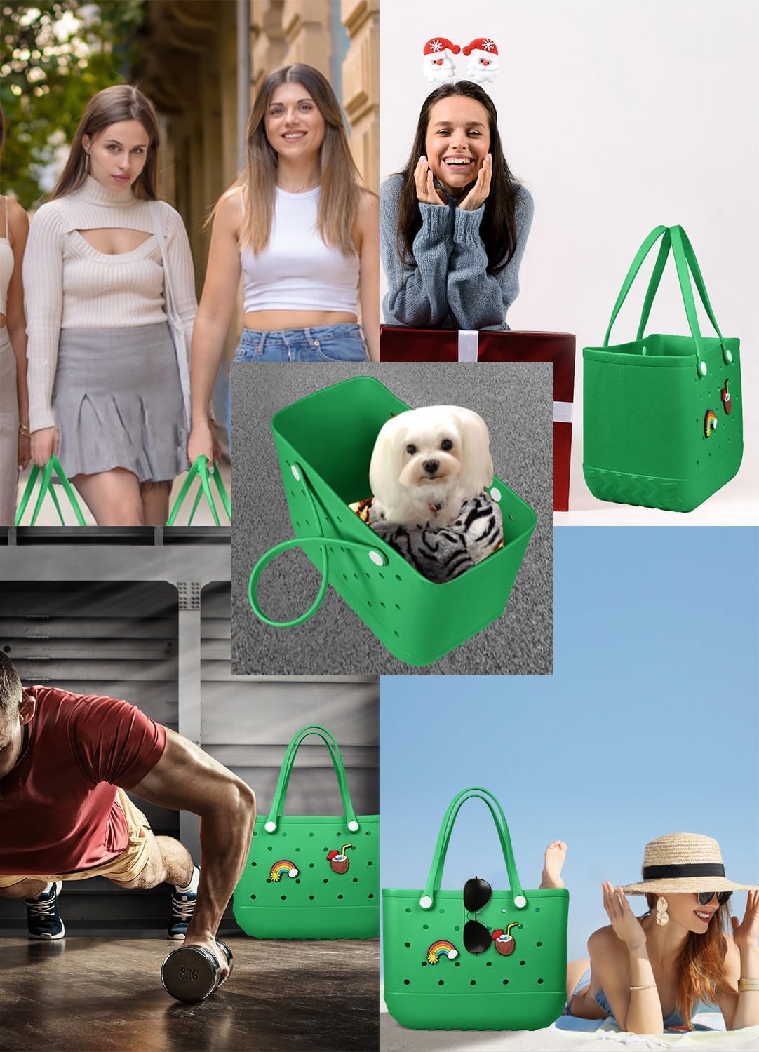 Baonat Beach Bag Rubber Tote Bag - Waterproof Travel Bag for Women Washable Tote Bag Handbag for Sports Beach Market Pool